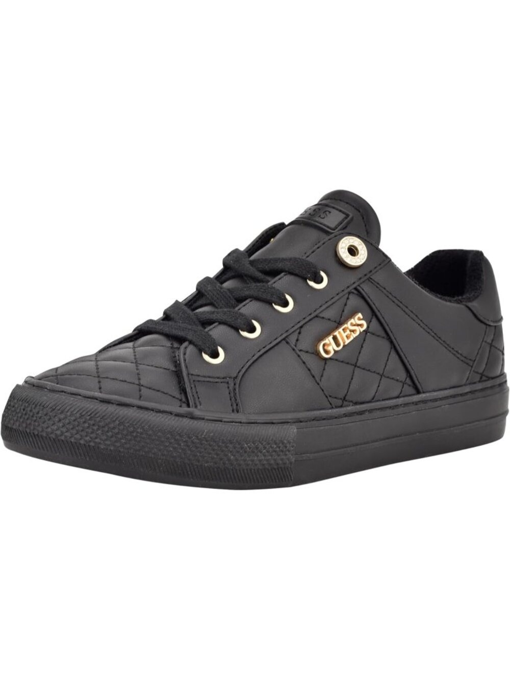 Women's Coal Faux Leather Closed Toe Low Top Lace Up Fashion Sneakers